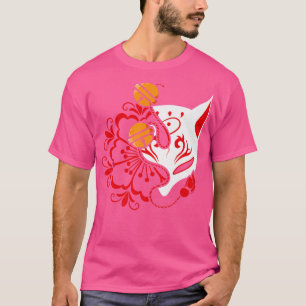 Japanische Kunst Katze Ninja Shinobi Samurai Kämpf T-Shirt