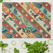 Japanische Kunst Kimono Geschirrtuch (Gefaltet)