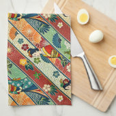 Japanische Kunst Kimono Geschirrtuch (Viertel Falte)