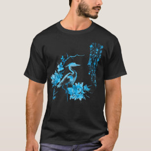 Japanische Kunst Kranich Vogel Frischer Garten Sty T-Shirt