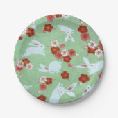 Japanische Kunst: Papierplatte für grüne Sakura un Pappteller (Vorderseite)