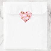 Japanische Kunst: Rosa Sakura & Rabbits Heart Stic Herz-Aufkleber (Tasche)