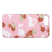 Japanische Kunst: Rosa Sakuras & Rabbits iPhone 7 Case-Mate iPhone Hülle (Rückseite (Horizontal))