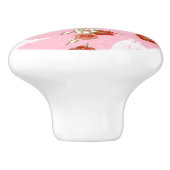 Japanische Kunst: Rosa Sakuras und Kaninchen Keram Keramikknauf (Seitenansicht)