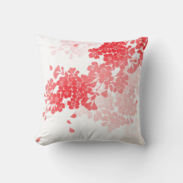 Japanische Kunst rot u. rosa Blumen mit Blumen Kissen Für Draußen