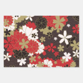Japanische Kunst Sakura Traditionelles Muster Geschenkpapier Set (Vorderseite)