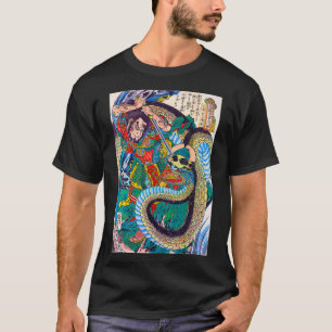 Japanische Kunst Samurai ästhetische Schlange Graf T-Shirt