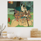 Japanische Kunst - Samurai mit einem Katana-Schwer Poster (Küche)