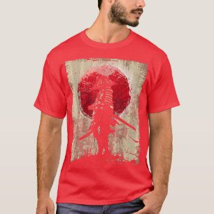 Japanische Kunst Samurai Vintage Kämpfer Retro-Des T-Shirt