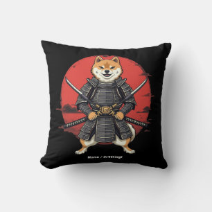 Japanische Kunst Shiba Inu Samurai Grafik Design Kissen