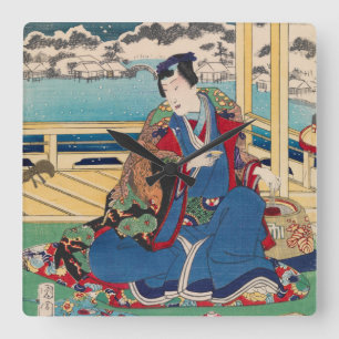 Japanische Kunst Wanduhr