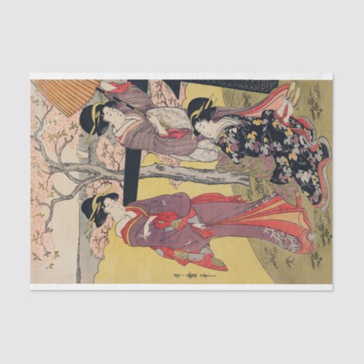 JAPANISCHE LADIEN MIT CHERRY BLOSSOM Tissue Seidenpapier (Vorderseite)