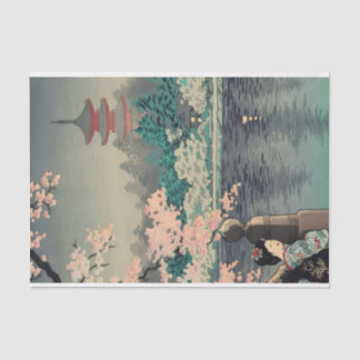 Japanische Lady am See Seidenpapier