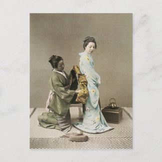 Japanische Lady Geisha Vintag Art Postkarte