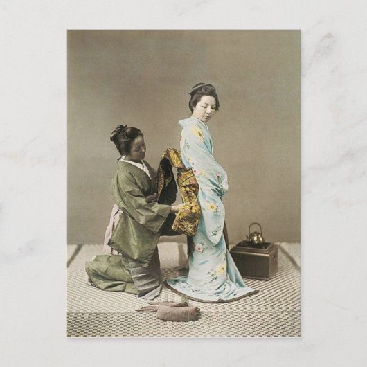 Japanische Lady Geisha Vintag Art Postkarte (Vorderseite)
