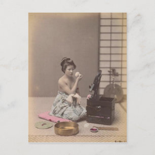 Japanische Lady Geisha Vintage Kunst Asiens Postkarte