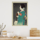 Japanische Lady Holding Cage of Fireflies - 1931 Poster (Küche)