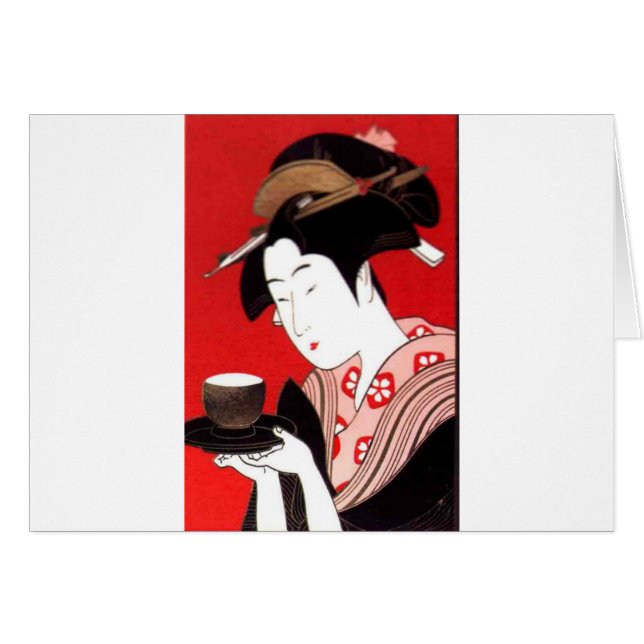 Japanische Lady Tea Bewirtung der Zeremonie Kunstd (Vorderseite (Horizontal))