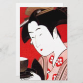 Japanische Lady Tea Bewirtung der Zeremonie Kunstd Briefpapier (Vorne/Hinten)