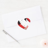 Japanische Lady Tea Bewirtung der Zeremonie Kunstd Herz-Aufkleber (Umschlag)