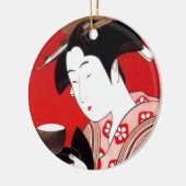 Japanische Lady Tea Bewirtung der Zeremonie Kunstd Keramikornament (Links)