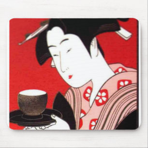 Japanische Lady Tea Bewirtung der Zeremonie Kunstd Mousepad