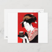 Japanische Lady Tea Bewirtung der Zeremonie Kunstd Postkarte (Vorne/Hinten)