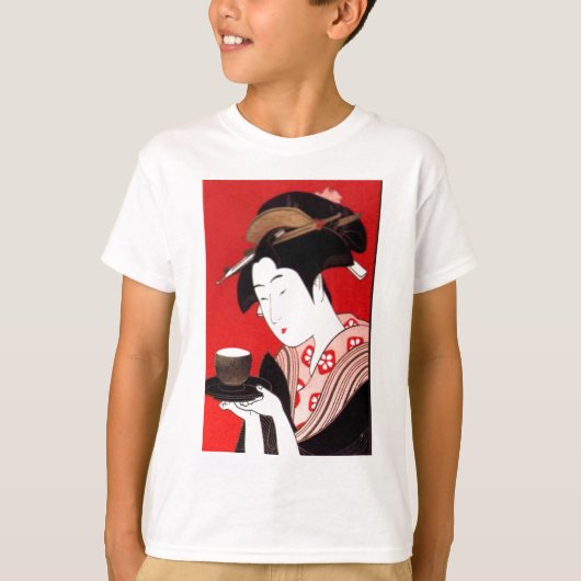 Japanische Lady Tea Bewirtung der Zeremonie Kunstd T-Shirt (Vorderseite)