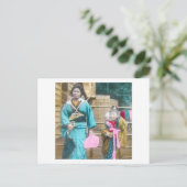 Japanische Lady und ihre Töchter Vintag Postkarte (Stehend Vorderseite)