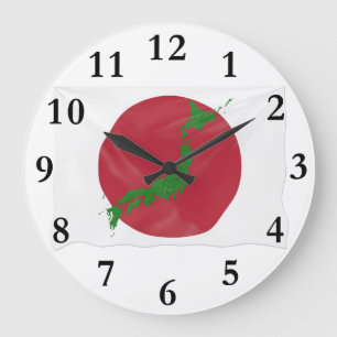 Japanische Landesflagge Große Wanduhr