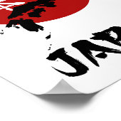 Japanische Landkarte mit roter Sonnendekoration Poster (Ecke)