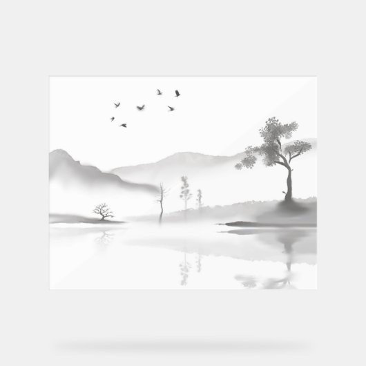 Japanische Landschaft Acrylschild (Vorderseite)