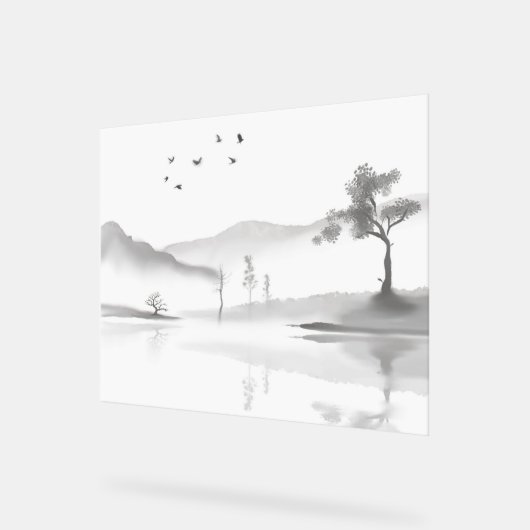 Japanische Landschaft Acrylschild (Winkel)