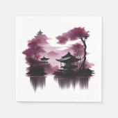 Japanische Landschaft am See - Serviette (Vorderseite)