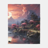 Japanische Landschaft Art Fleece Blanket (Vorderseite)