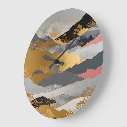 Japanische Landschaft Große Wanduhr (Winkel)