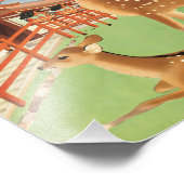 JAPANISCHE Landschaft | Hirsch | Tempel Fotodruck (Ecke)