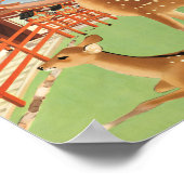 JAPANISCHE Landschaft | Hirsch | Tempel Poster (Ecke)