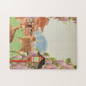 JAPANISCHE Landschaft | Hirsch | Tempel Puzzle (Horizontal)