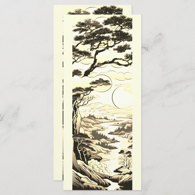 Japanische Landschaft Ink Art Nr. 2 (Vorne/Hinten)