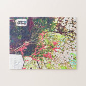 Japanische Landschaft Laterne Sakura Puzzle (Horizontal)