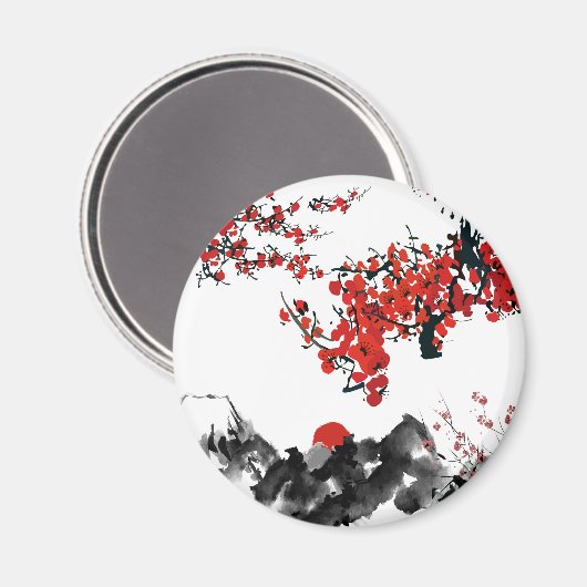 Japanische Landschaft Magnet (Vorderseite/Rückseite)