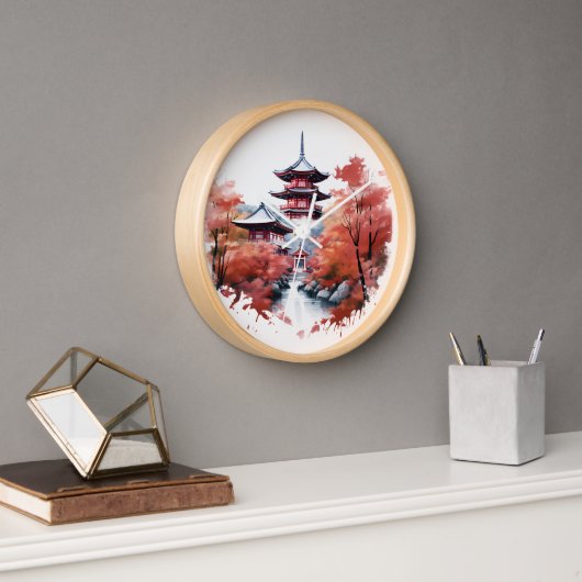Japanische Landschaft mit Pagoda Uhr (Büro)