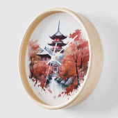 Japanische Landschaft mit Pagoda Uhr (Winkel)