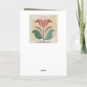 Japanische Landschaft mit rosa Blume Karte (Rückseite)