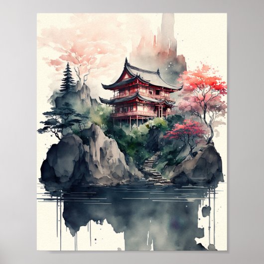Japanische Landschaft Poster (Vorne)