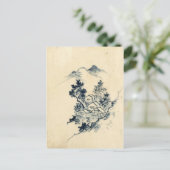 japanische Landschaft Postkarte (Stehend Vorderseite)