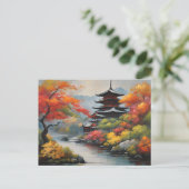 Japanische Landschaft Postkarte (Stehend Vorderseite)