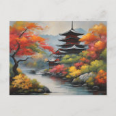 Japanische Landschaft Postkarte (Vorderseite)