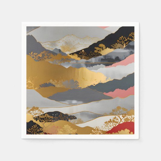 Japanische Landschaft Serviette (Vorderseite)